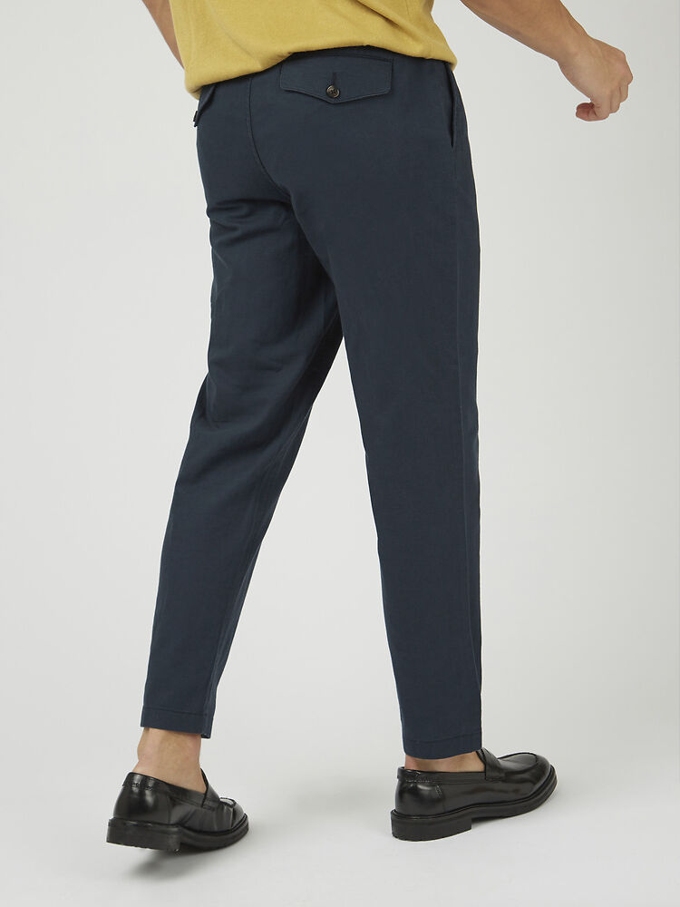 Cotton Linen Slim Taper Trouser