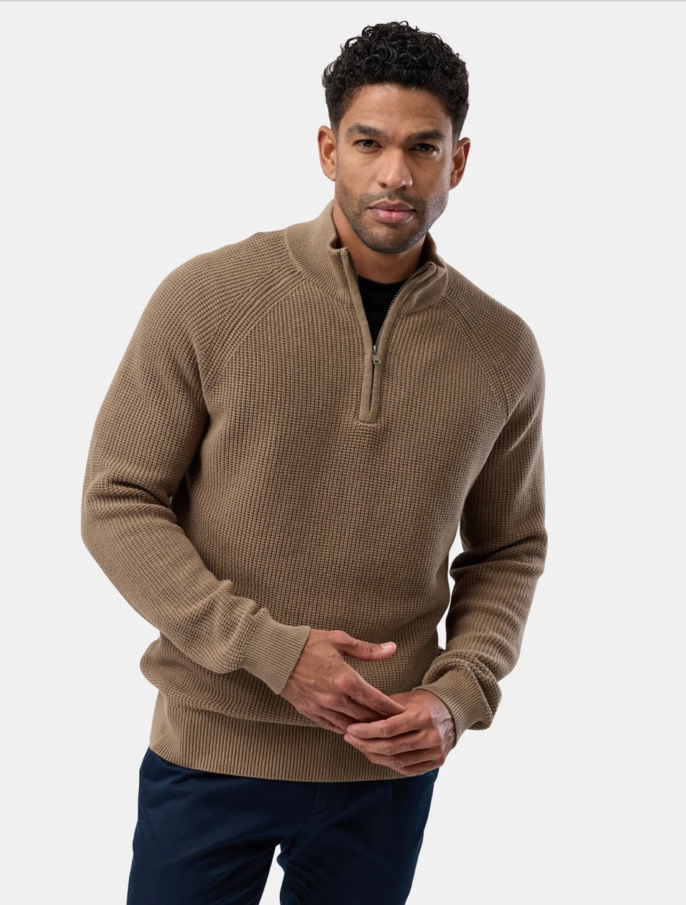COTTON 1/4 ZIP KNIT
