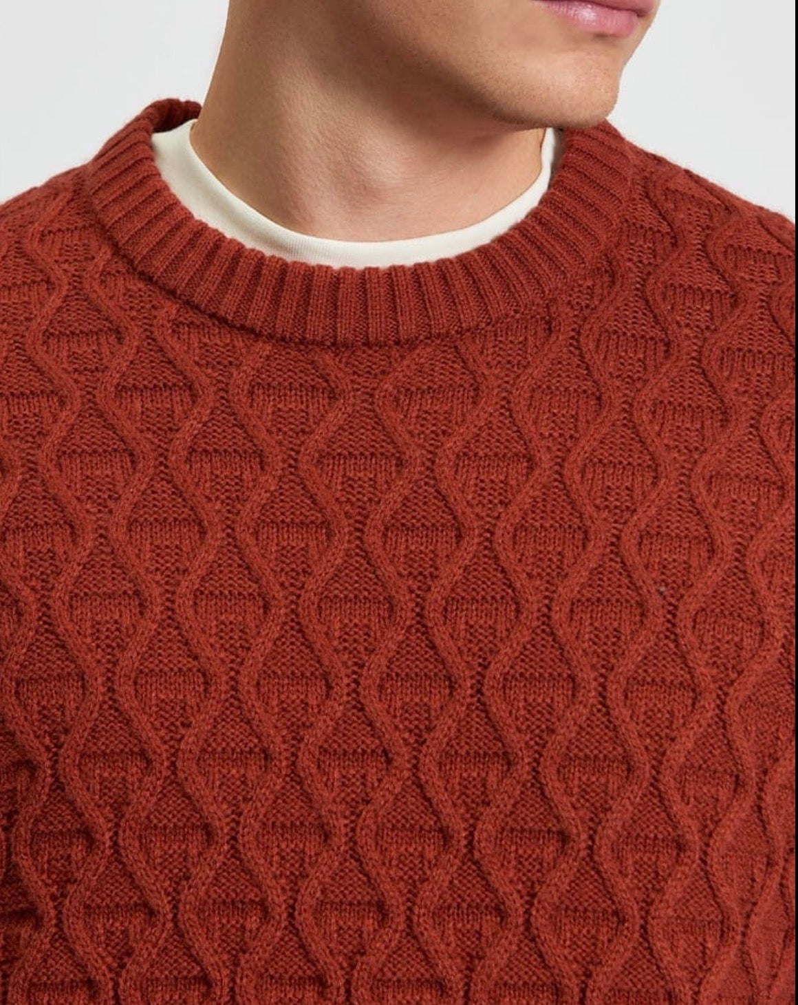 ben Sherman Cable texture crew