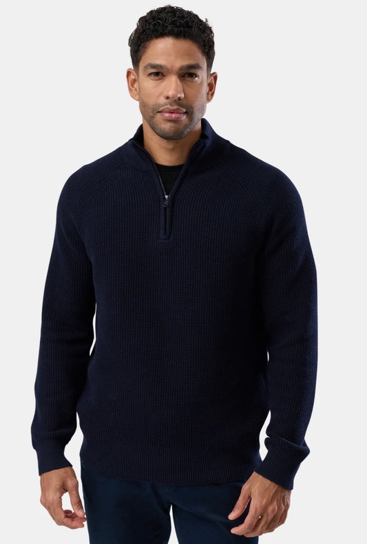 COTTON 1/4 ZIP KNIT