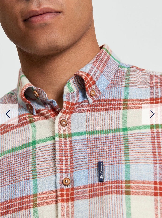 Ben Sherman Brushed Crepe Check Shirt