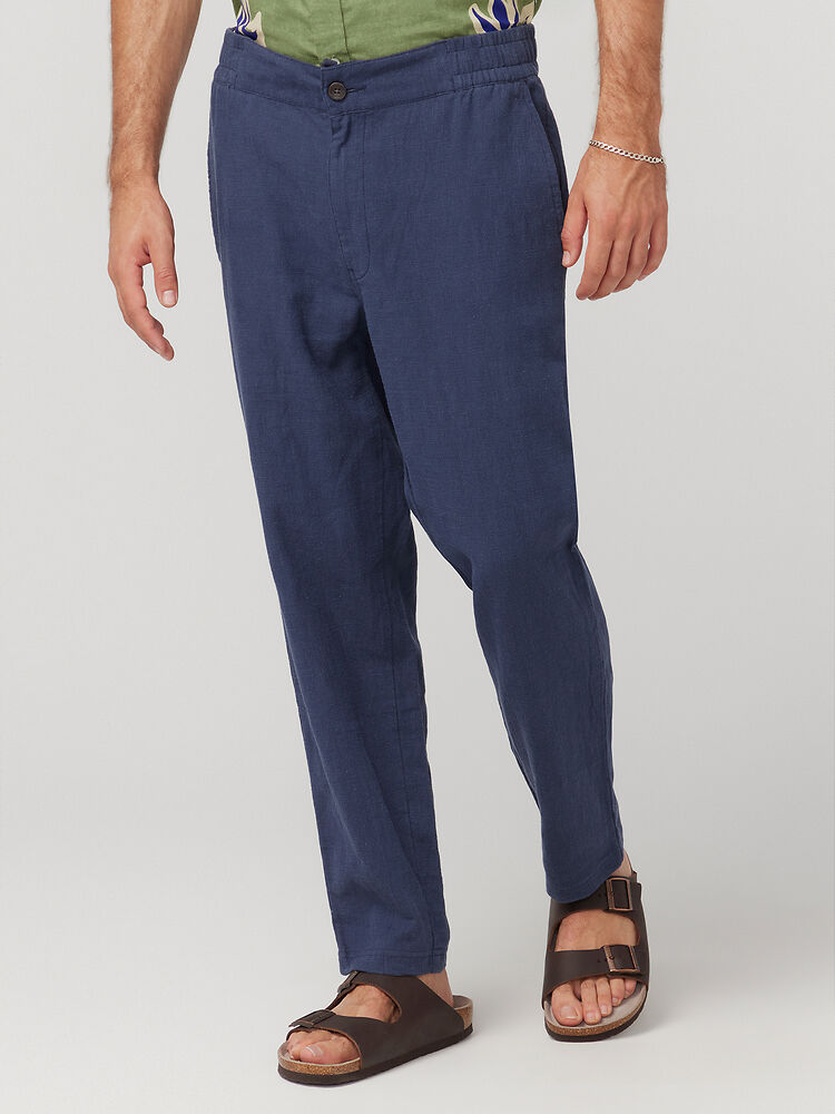 Linen Blend Tapered Pant