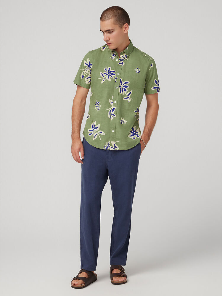 Linen Blend Tapered Pant