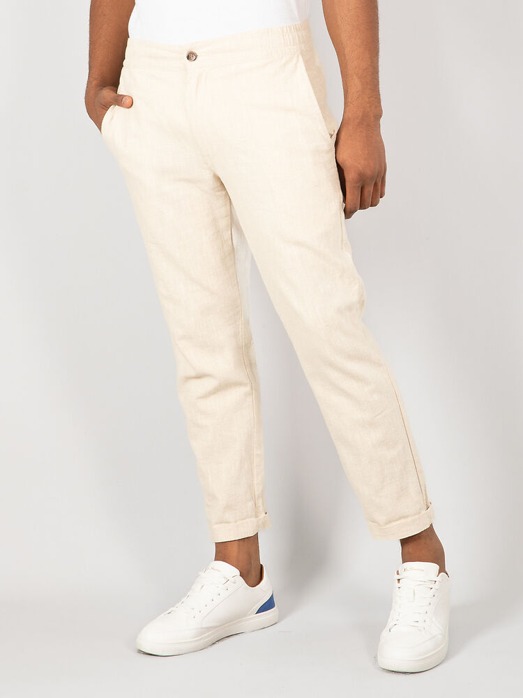 Linen Blend Tapered Pant