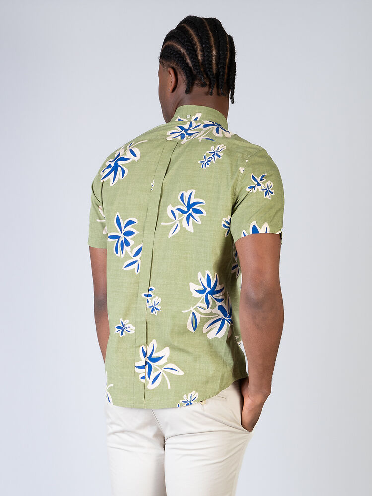 Blue Floral S/S Mod Shirt