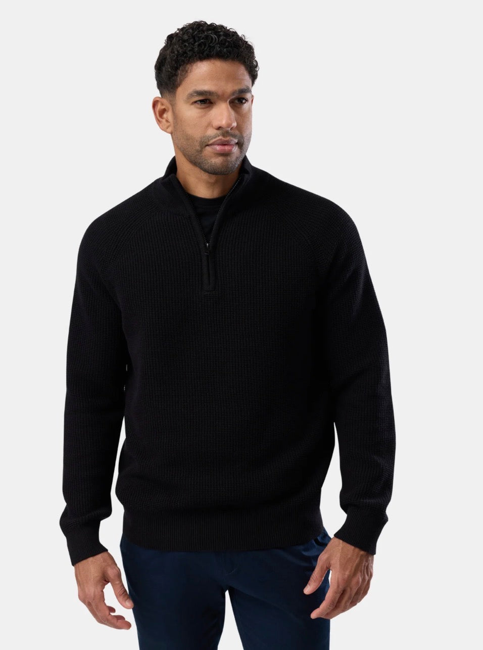 COTTON 1/4 ZIP KNIT