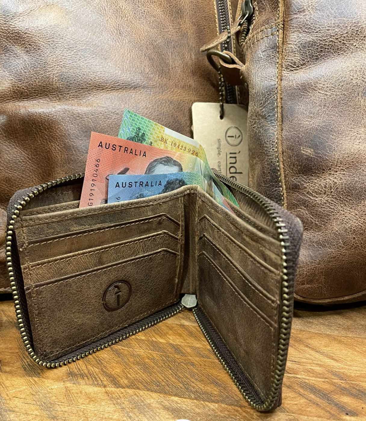 Leather Wallet Zip